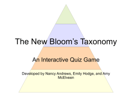 The New Bloom`s Taxonomy