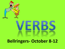 Bellringers- October 8-12