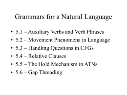Grammars for a Natural Language