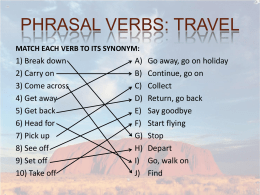 phrasal verbs: travel