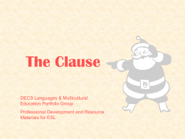The clause - Literacy4Life