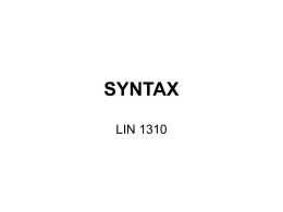 syntax - Université d`Ottawa
