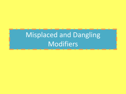 Misplaced Modifiers PPT Notes 2013