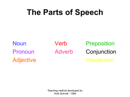 The Parts of Speech - Ohio County Schools