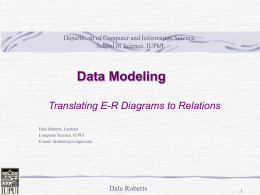 Data Modeling E-R Diagram To Relation Translation