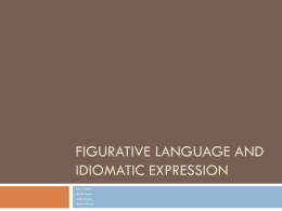 Figurative Language and Idiomatic Expression