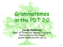 PDT 2.0 - Institute of Formal and Applied Linguistics