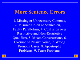More Sentence Errors