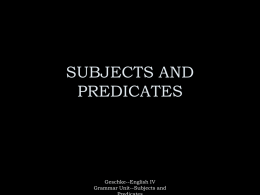 subjects and predicates - Parma City School District
