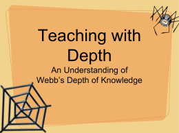 Teaching with Depth An Understanding of Webb`s Depth of