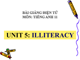 unit 5: illiteracy