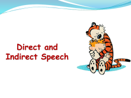 DirectI-Indirect Speech