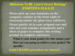 Welcome To Mr. Lam`s Pre