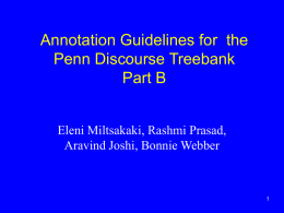 Tutorial for the annotation of the Penn Discourse Treebank
