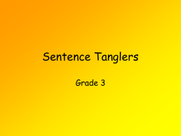 Sentence Tanglers
