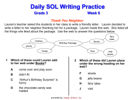 Grade 3 Week 6 Daily SOL Writing Practice