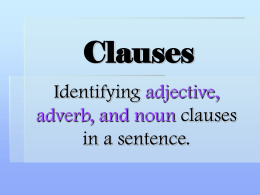 Clauses - TeacherWeb