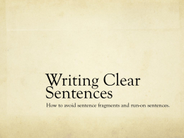 Writing clear sentences