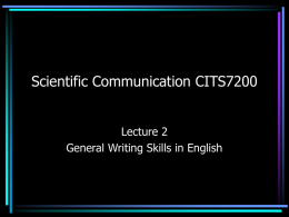 Scientific Communication 233.405
