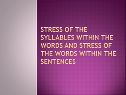 word stress and word stress in the sentence