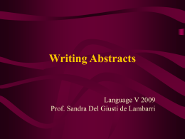Writing Abstracts - EnglishLanguageV