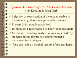 Dynamic Assessment of EFL Text Comprehension