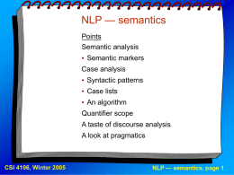 NLP — semantics