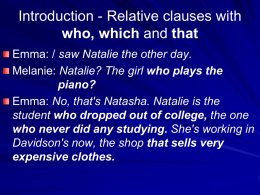 Relative Clauses Notes #12