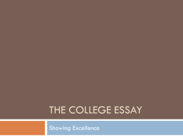 The College ESSAY