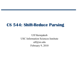 Shift-Reduce Parsing