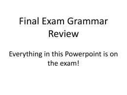 Final Exam Grammar - Edublogs @ Macomb ISD