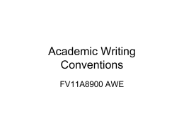 Academic Writing Conventions