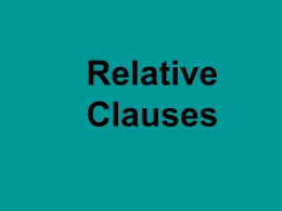 Defining Relative Clauses