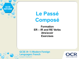 OCR GCSE French Le Passe Compose Lesson Element