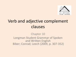 Verb and adjective complement clauses