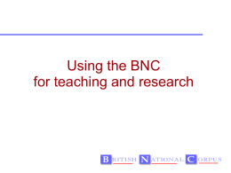 teachResearch - British National Corpus