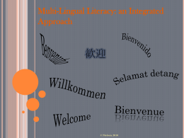 Multi-Lingual Literacy: an Integrated Approach