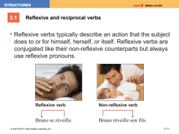 2.1 Reflexive and reciprocal verbs