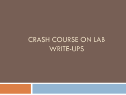Crash Course on Lab Write-ups