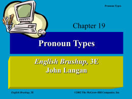 English Brushup, 3E Pronoun Types