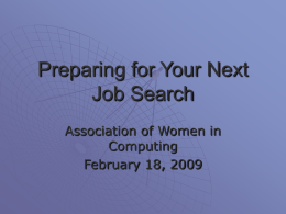 Preparing for Your Next Job Search