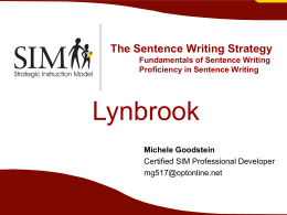 Sentence_writing - The Online Classroom @ Lynbrook Public