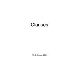 Subordinate Clauses