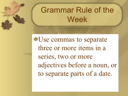 Grammar Rule of the Week