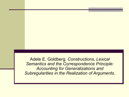 Nina`s slides on Goldberg 2005