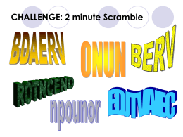 CHALLENGE: 2 minute Scramble