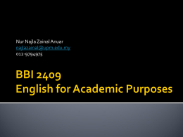 BBI 2409 English for Academic Purposes