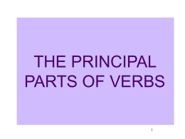 the principal parts of verbs