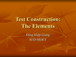 Test Construction: the elements