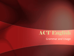 ACT English Grammar Usage